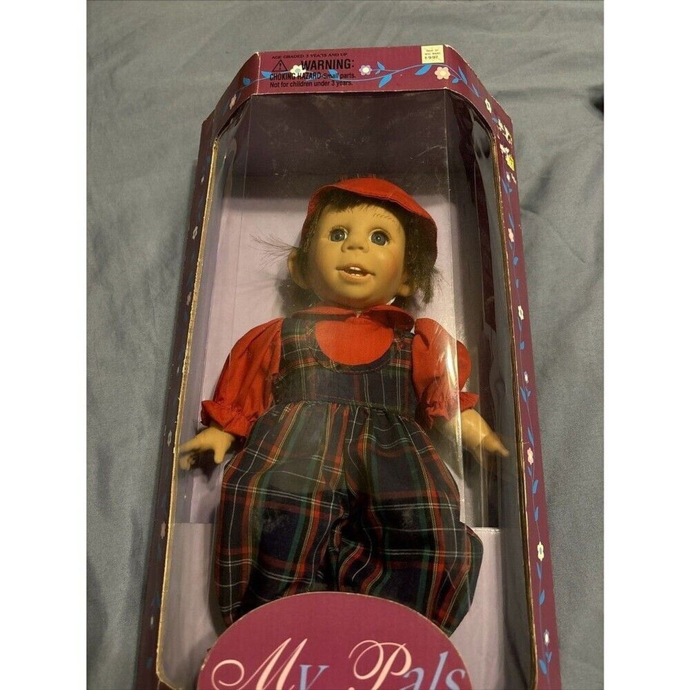 Vintage GiGo Toys My Pals Collection Doll Red Blue Green Striped 12 inch NIB